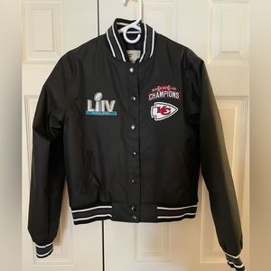 Kansas City Chiefs Super Bowl Varsity Jacket - Size Large, Black